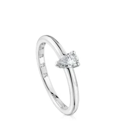 Anillo solitario de platino con diamante talla pera creado en laboratorio Les Classiques LGD^TOUS Sale