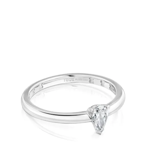 Anillo solitario de platino con diamante talla pera creado en laboratorio Les Classiques LGD^TOUS Sale