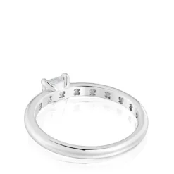 Anillo solitario de platino con diamante talla esmeralda creado en laboratorio Les Classiques LGD^TOUS Outlet