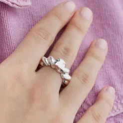 Anillo trenzado de plata motivo oso Twisted^TOUS Discount