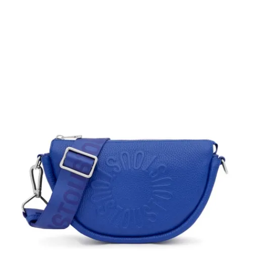 Bandolera mediana de piel azul eléctrico Miranda^TOUS Discount