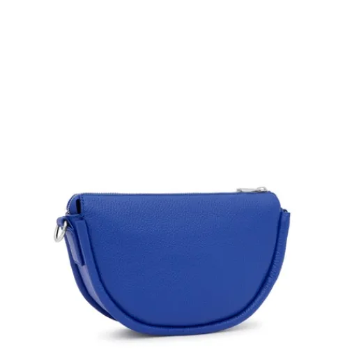 Bandolera mediana de piel azul eléctrico Miranda^TOUS Discount