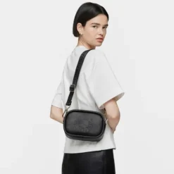 Bandolera Reporter de piel negra Miranda^TOUS Clearance
