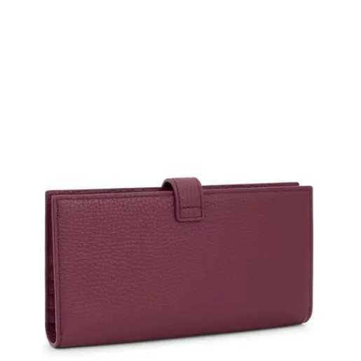 Billetera grande Flap de piel burdeos Miranda^TOUS Best