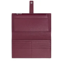 Billetera grande Flap de piel burdeos Miranda^TOUS Best