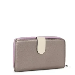 Billetera mediana plateada New Dubai Saffiano^TOUS
