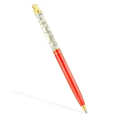 Bolígrafo de acero IP dorado lacado en rojo Kaos^TOUS Discount