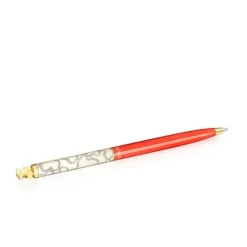 Bolígrafo de acero IP dorado lacado en rojo Kaos^TOUS Discount