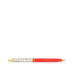 Bolígrafo de acero IP dorado lacado en rojo Kaos^TOUS Discount
