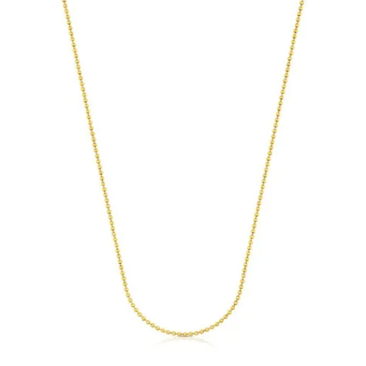 Cadena mediana con baño de oro de 18 kt sobre plata de bolas de 1,8 mm, 50 cm Chain^TOUS Outlet