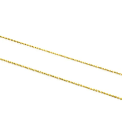 Cadena mediana con baño de oro de 18 kt sobre plata de bolas de 1,8 mm, 50 cm Chain^TOUS Outlet