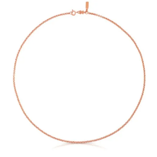 Cadena mediana con baño de oro rosa de 18 kt sobre plata, 50 cm Hand^TOUS