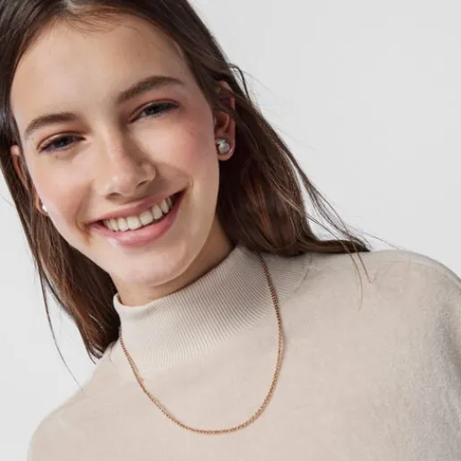 Cadena mediana con baño de oro rosa de 18 kt sobre plata, 50 cm Hand^TOUS