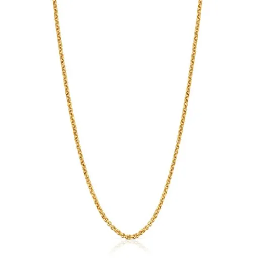 Cadena mediana con baño de oro de 18 kt sobre plata con bolas de 50 cm Chain^TOUS New