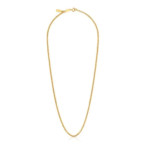Cadena mediana con baño de oro de 18 kt sobre plata con bolas de 50 cm Chain^TOUS New