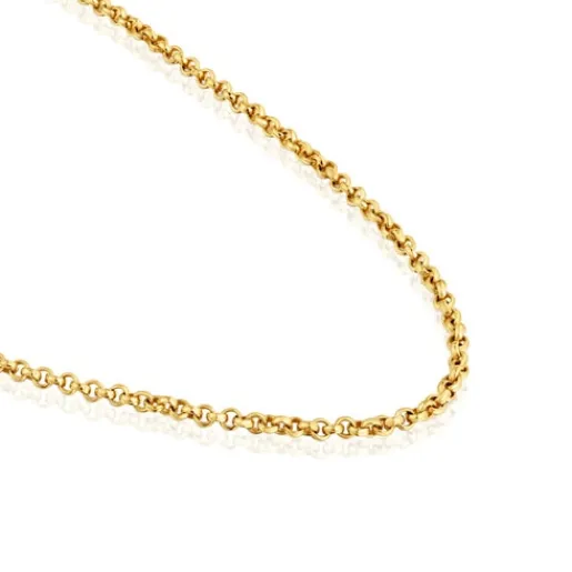 Cadena mediana con baño de oro de 18 kt sobre plata con bolas de 50 cm Chain^TOUS New