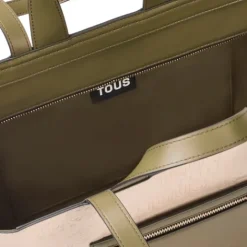 Capazo mediano beige y caqui Nanda^TOUS Outlet