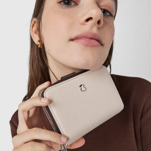 Cartera New Dubai beige y marrón^TOUS New