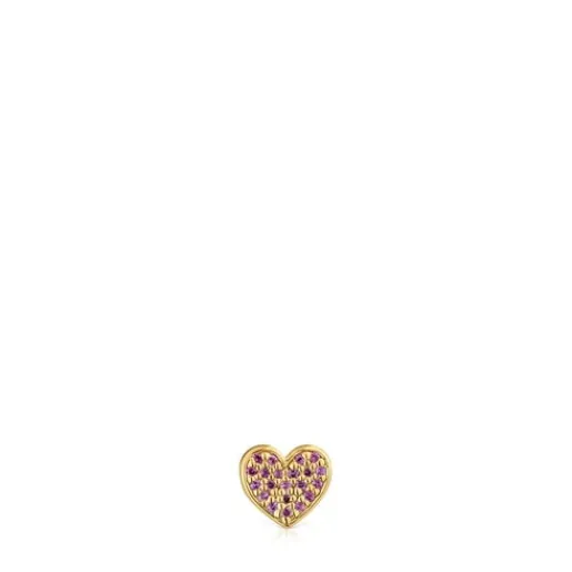 Charm 1950 corazón con baño de oro 18 kt sobre plata y rodolitas^TOUS Hot