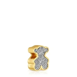 Charm 1950 oso con baño de oro 18 kt sobre plata y diamantes^TOUS