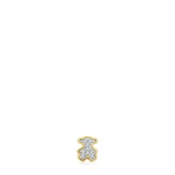 Charm 1950 oso pequeño con baño de oro 18 kt sobre plata y diamantes^TOUS New