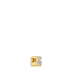 Charm 1950 oso pequeño con baño de oro 18 kt sobre plata y diamantes^TOUS New