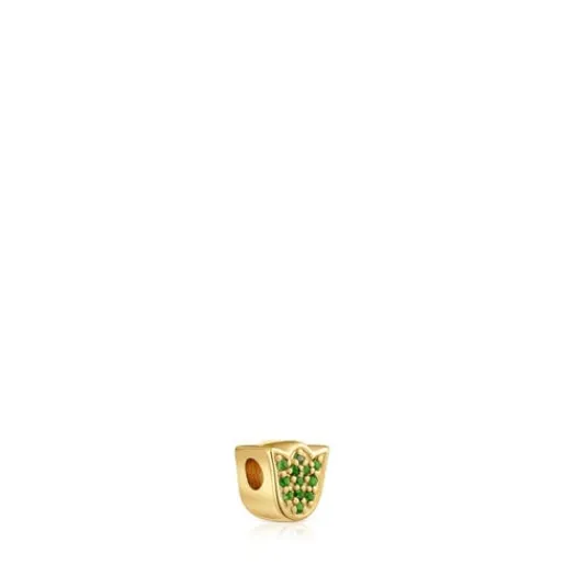 Charm 1950 tulipa con baño de oro 18 kt sobre plata y tsavoritas^TOUS Sale