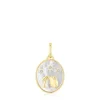 Colgante Acuario con baño de oro 18 kt sobre plata, nácar y topacios Horoscope^TOUS Hot
