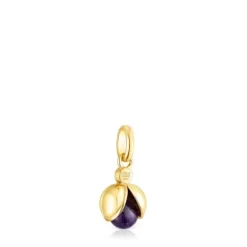 Colgante con baño de oro 18 kt sobre plata, amatista y cromodiópsido Virtual Garden^TOUS Outlet