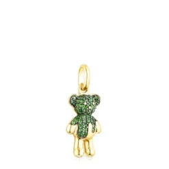 Colgante con baño de oro 18 kt sobre plata y cromodiópsido Teddy Bear Splash^TOUS Hot