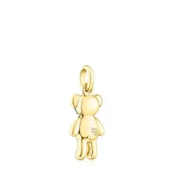 Colgante con baño de oro 18 kt sobre plata y cromodiópsido Teddy Bear Splash^TOUS Hot