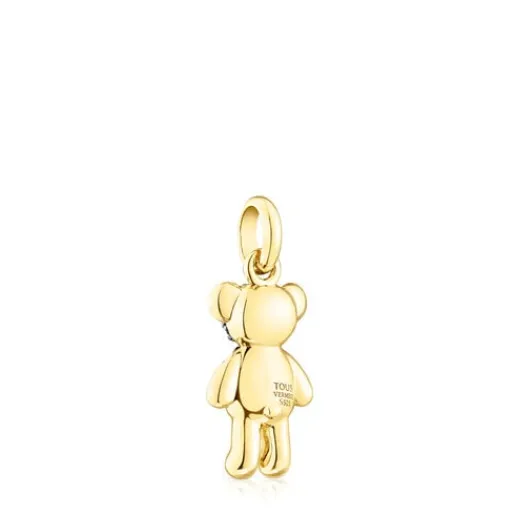 Colgante con baño de oro 18 kt sobre plata y cromodiópsido Teddy Bear Splash^TOUS Hot