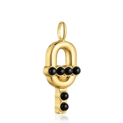 Colgante con baño de oro 18 kt sobre plata y ónix MANIFESTO^TOUS Clearance