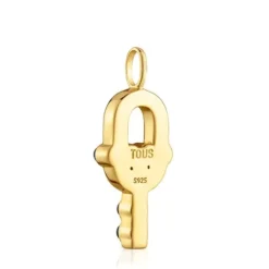 Colgante con baño de oro 18 kt sobre plata y ónix MANIFESTO^TOUS Clearance