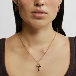 Colgante con baño de oro 18 kt sobre plata y ónix MANIFESTO^TOUS Clearance
