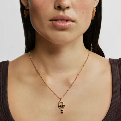 Colgante con baño de oro 18 kt sobre plata y ónix MANIFESTO^TOUS Clearance