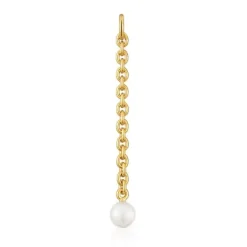 Colgante con baño de oro 18 kt sobre plata y perla cultivada Hold Oval^TOUS Hot