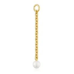 Colgante con baño de oro 18 kt sobre plata y perla cultivada Hold Oval^TOUS Hot