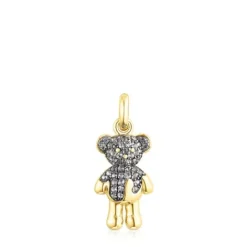 Colgante con baño de oro 18 kt sobre plata y iolita Teddy Bear Splash^TOUS