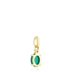 Colgante con baño de oro 18 kt sobre plata y calcedonia tratada Virtual Garden^TOUS Hot