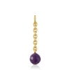 Colgante con baño de oro 18 kt sobre plata y amatista Hold Oval^TOUS Best