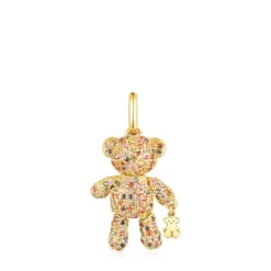 Colgante con baño de oro 18 kt sobre plata y zafiros Teddy Bear Gems^TOUS New