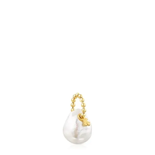 Colgante con baño de oro 18 kt sobre plata y perla Gloss^TOUS Discount