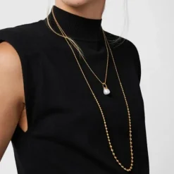 Colgante con baño de oro 18 kt sobre plata y perla Gloss^TOUS Discount