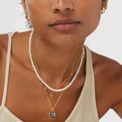 Colgante con baño de oro 18 kt sobre plata y labradorita Plump^TOUS
