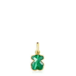 Colgante con baño de oro 18 kt sobre plata y malaquita Icon Color^TOUS Hot
