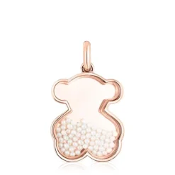 Colgante con baño de oro rosa 18 kt sobre plata y perlas Areia^TOUS Sale
