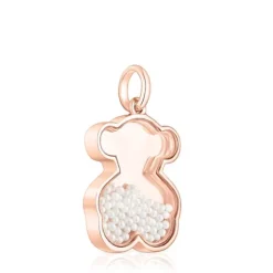 Colgante con baño de oro rosa 18 kt sobre plata y perlas Areia^TOUS Sale