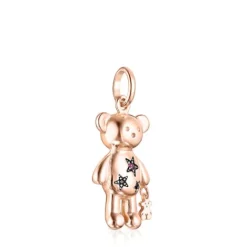 Colgante con baño de oro rosa 18 kt sobre plata y gemas Teddy Bear Stars^TOUS Clearance