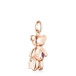 Colgante con baño de oro rosa 18 kt sobre plata y gemas Teddy Bear Stars^TOUS Clearance
